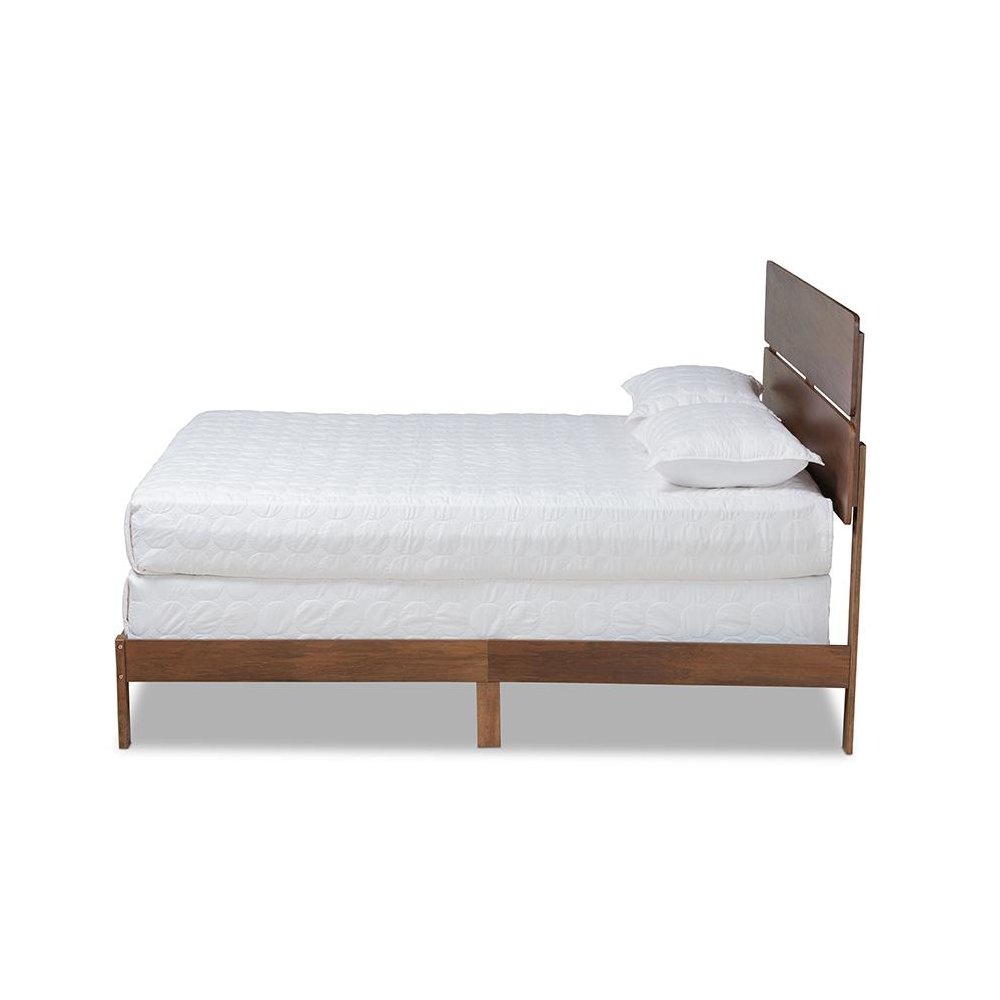 Anthony Modern and Contemporary Walnut Brown Finished Wood King Size Panel Bed