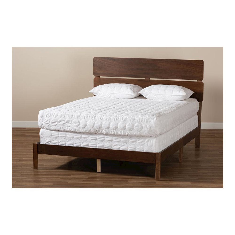 Anthony Modern and Contemporary Walnut Brown Finished Wood King Size Panel Bed
