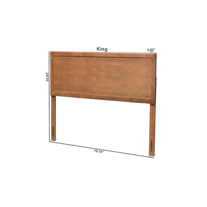 Transitional Ash Walnut Finished Wood King Size Headboard