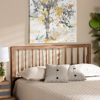 Valin Modern and Contemporary Ash Walnut Finished Wood Queen Size Headboard