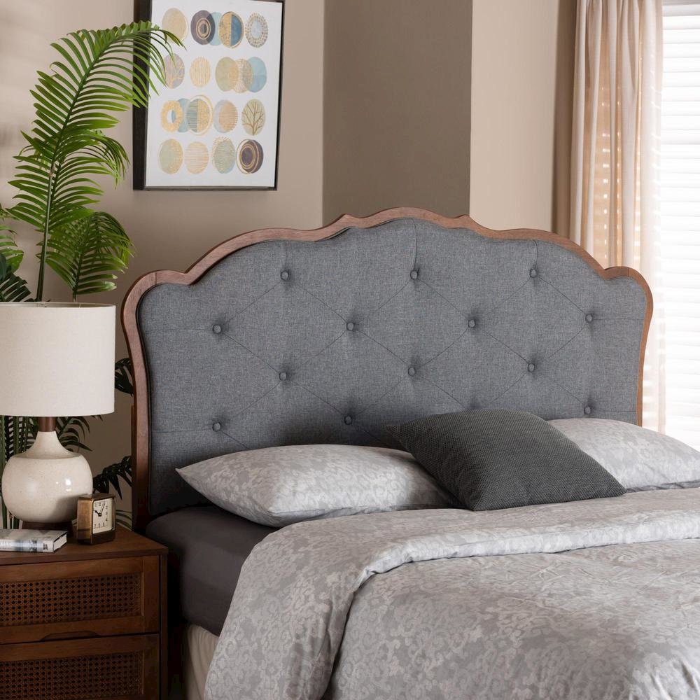 Walnut Brown Finished Wood Queen Size Headboard