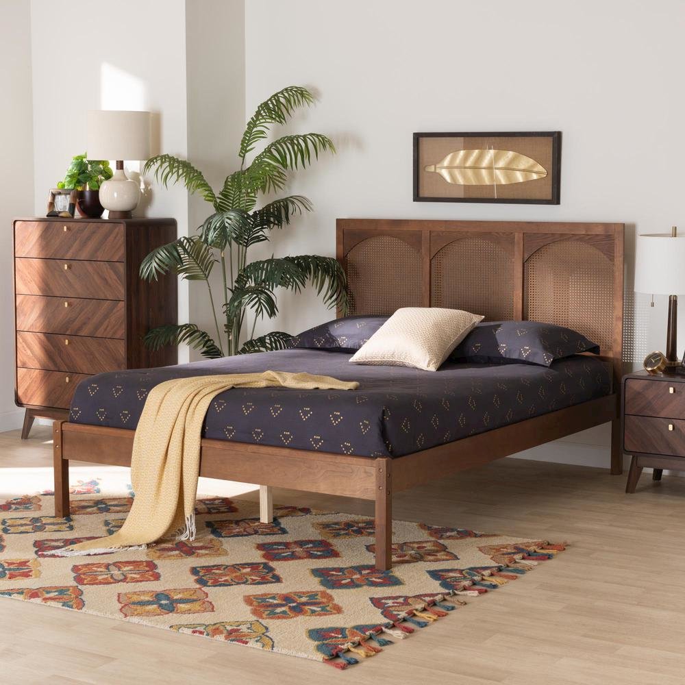 Rattan King Size Platform Bed