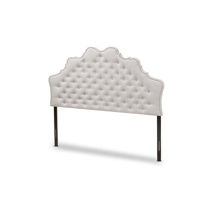 Hilda Modern and Contemporary Greyish Beige Fabric King Size Headboard