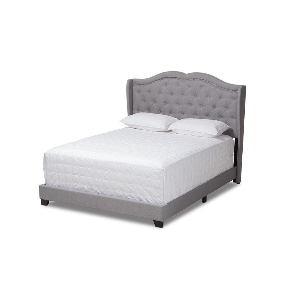 Baxton Studio Aden Modern and Contemporary Grey Fabric Upholstered King Size Bed