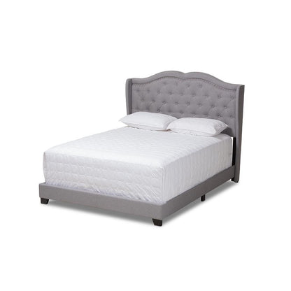 Baxton Studio Aden Modern and Contemporary Grey Fabric Upholstered King Size Bed