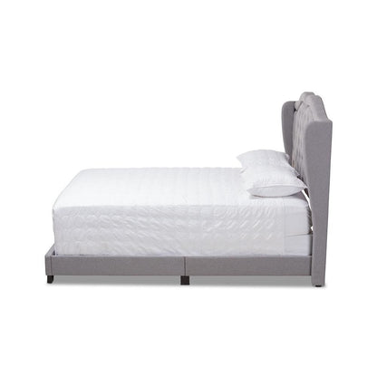 Baxton Studio Aden Modern and Contemporary Grey Fabric Upholstered King Size Bed