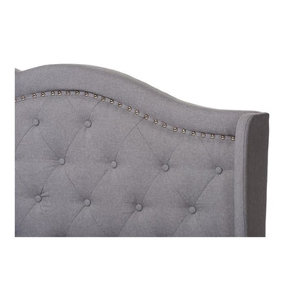 Baxton Studio Aden Modern and Contemporary Grey Fabric Upholstered King Size Bed