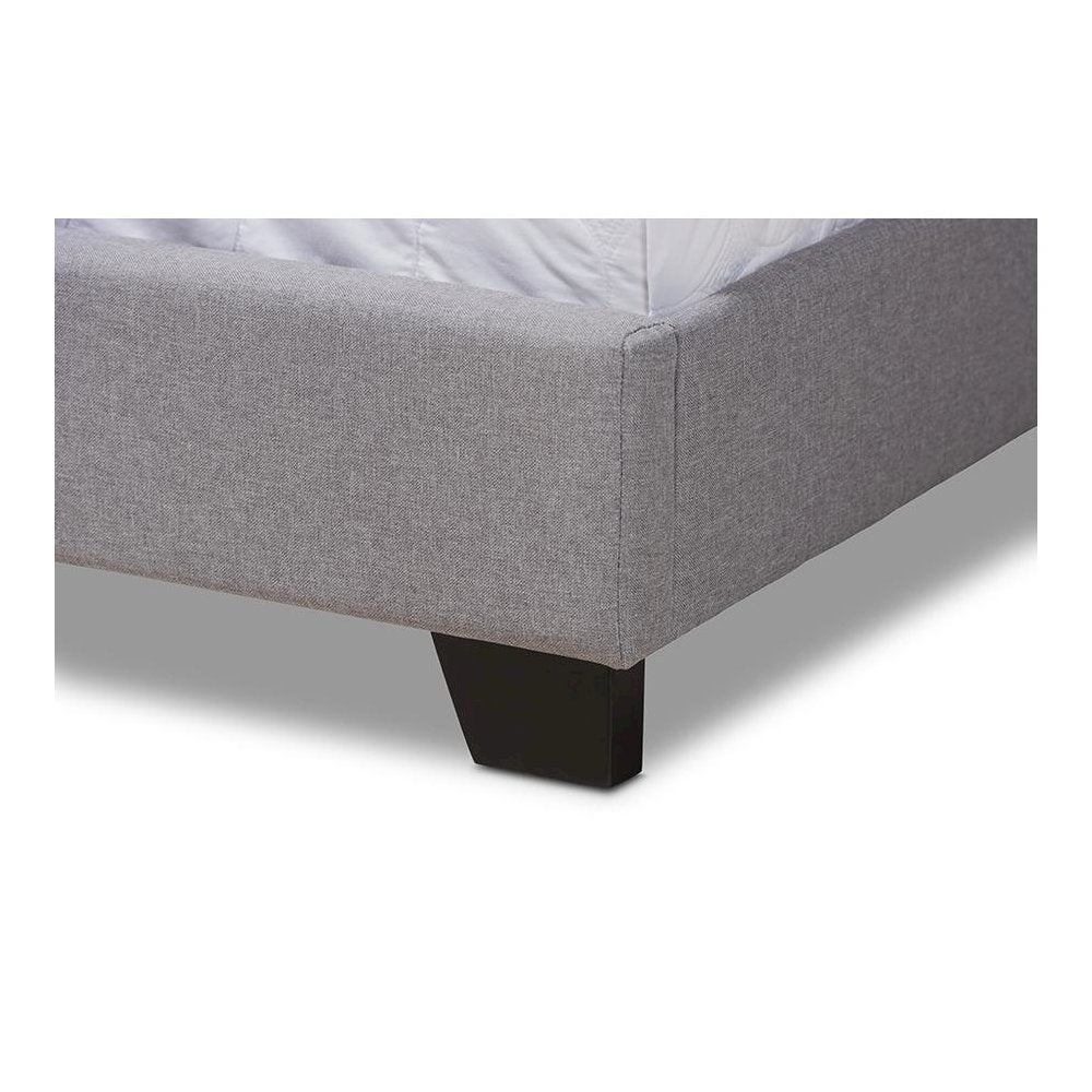 Baxton Studio Aden Modern and Contemporary Grey Fabric Upholstered King Size Bed