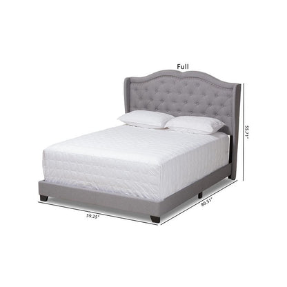 Baxton Studio Aden Modern and Contemporary Grey Fabric Upholstered King Size Bed