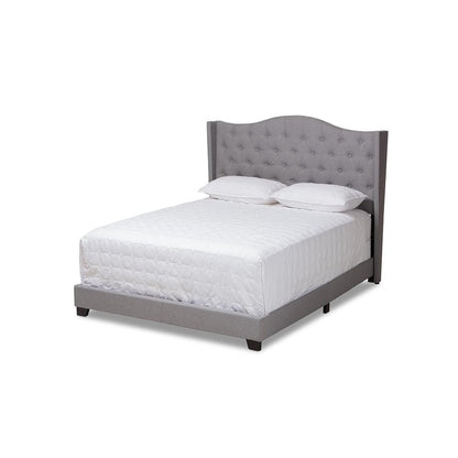 Alesha Modern and Contemporary Grey Fabric Upholstered King Size Bed
