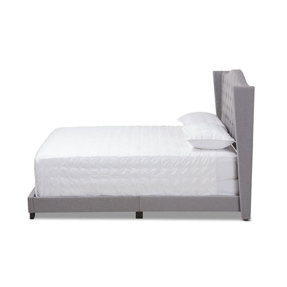 Alesha Modern and Contemporary Grey Fabric Upholstered King Size Bed
