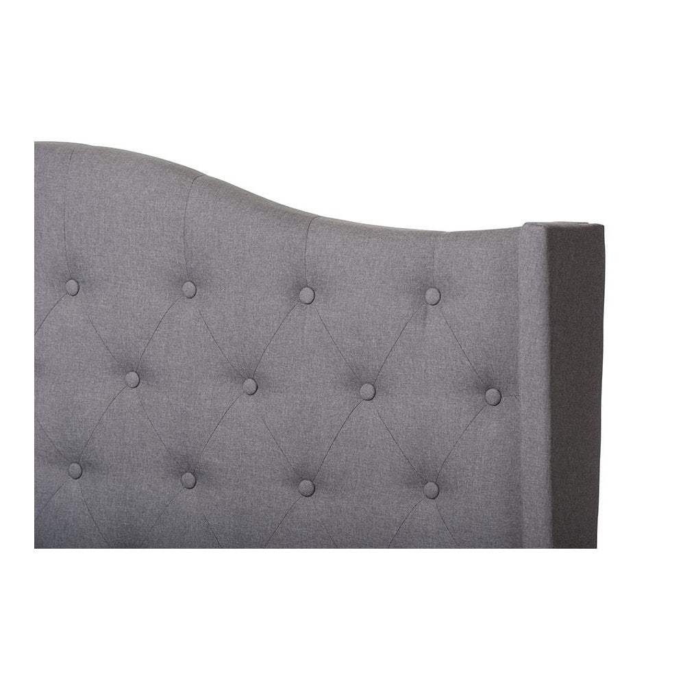 Alesha Modern and Contemporary Grey Fabric Upholstered King Size Bed