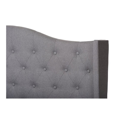 Alesha Modern and Contemporary Grey Fabric Upholstered King Size Bed