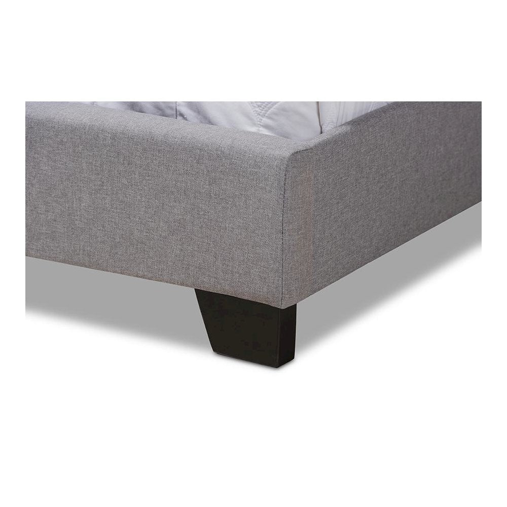 Alesha Modern and Contemporary Grey Fabric Upholstered King Size Bed