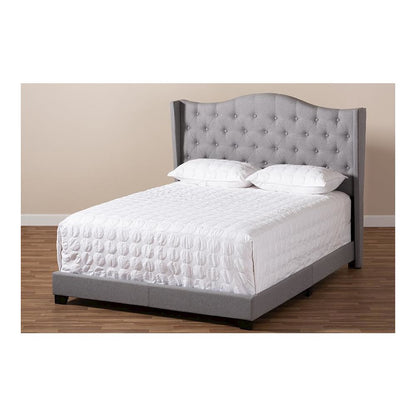 Alesha Modern and Contemporary Grey Fabric Upholstered King Size Bed