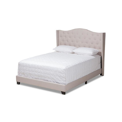 Alesha Modern and Contemporary Beige Fabric Upholstered King Size Bed
