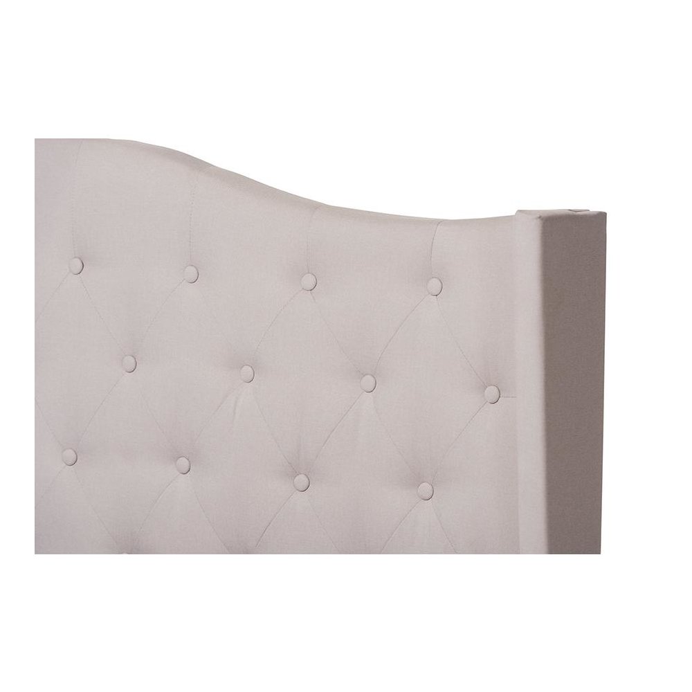 Alesha Modern and Contemporary Beige Fabric Upholstered King Size Bed