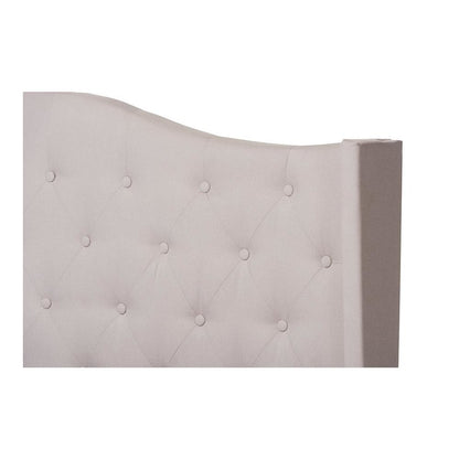 Alesha Modern and Contemporary Beige Fabric Upholstered King Size Bed