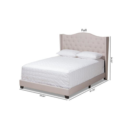 Alesha Modern and Contemporary Beige Fabric Upholstered King Size Bed