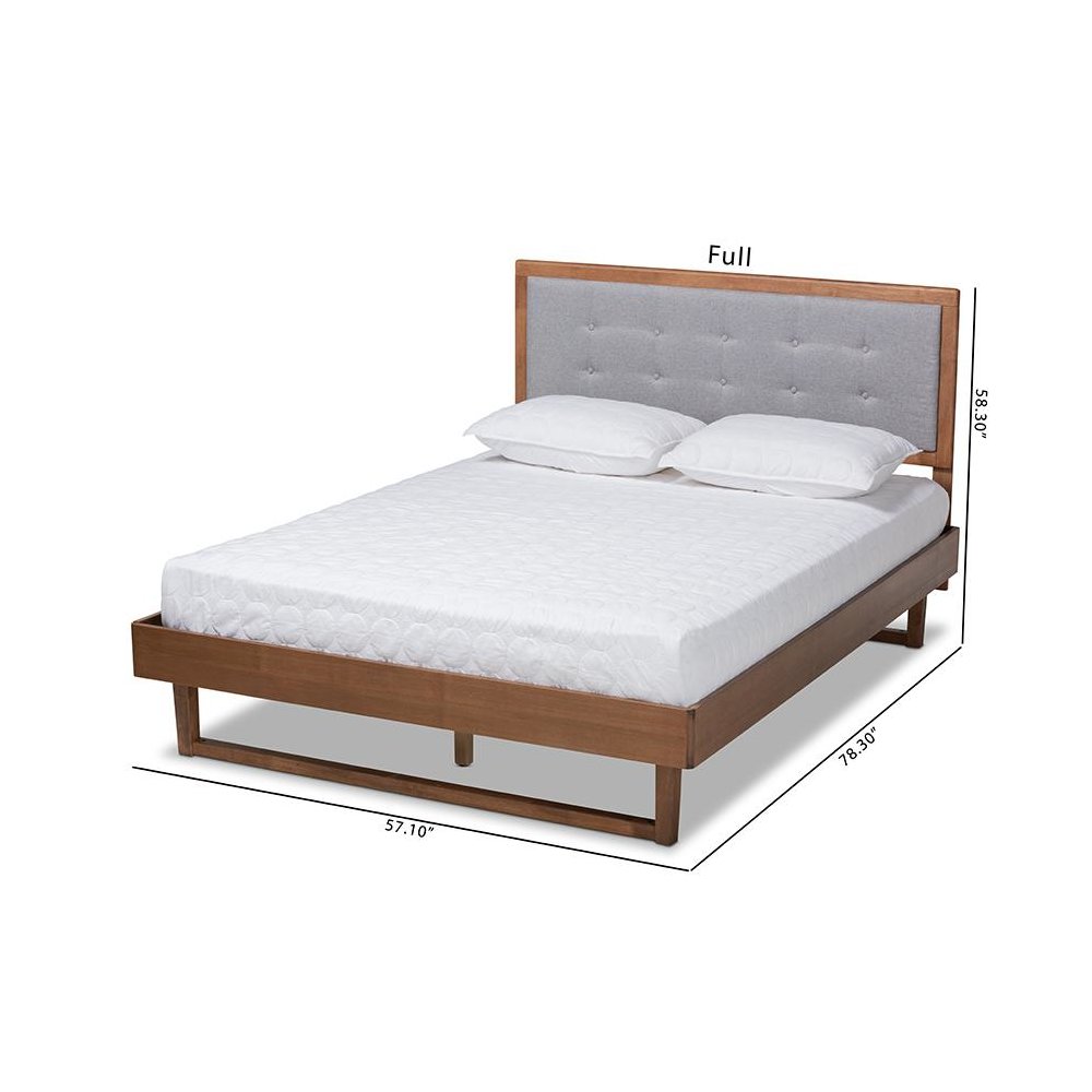 Ash Walnut Finished Wood King Size Platform Bed