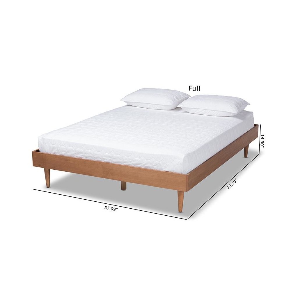 Rina Mid-Century Modern Ash Wanut Finished King Size Wood Bed Frame