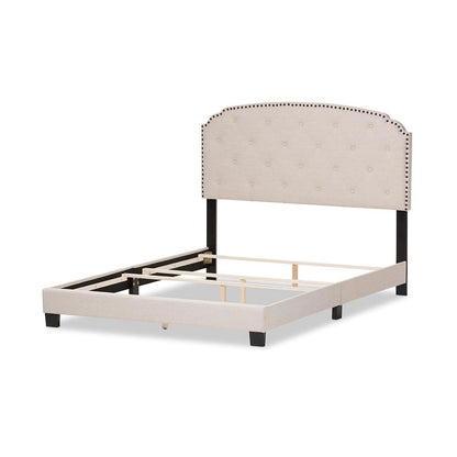 Lexi Modern and Contemporary Light Beige Fabric Upholstered King Size Bed