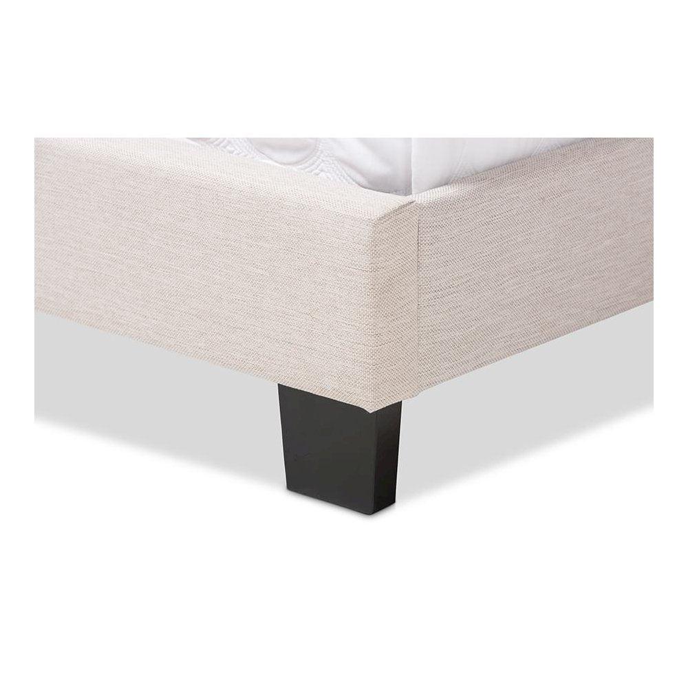 Lexi Modern and Contemporary Light Beige Fabric Upholstered King Size Bed