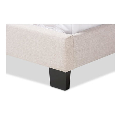 Lexi Modern and Contemporary Light Beige Fabric Upholstered King Size Bed