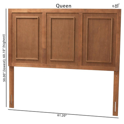 Giordano Classic and Traditional Ash Walnut Finished Wood King Size Headboard