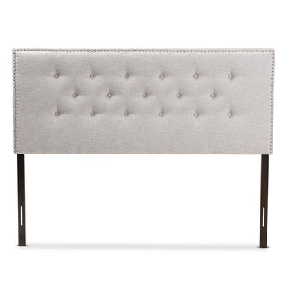 Greyish Beige Fabric Upholstered King Size Headboard