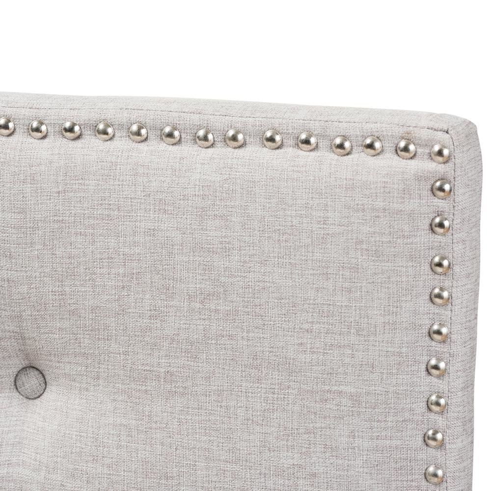 Greyish Beige Fabric Upholstered King Size Headboard
