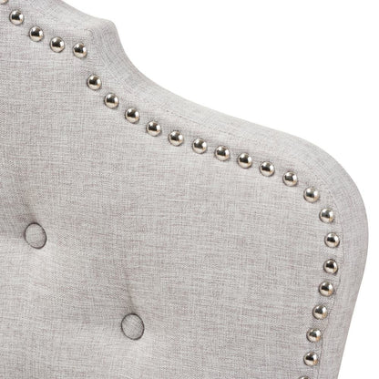 Hilda Modern and Contemporary Greyish Beige Fabric King Size Headboard