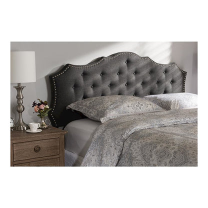 Aurora Modern and Contemporary Dark Grey Fabric King Size Headboard