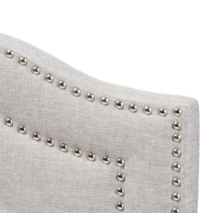 Edith Modern and Contemporary Greyish Beige Fabric King Size Headboard