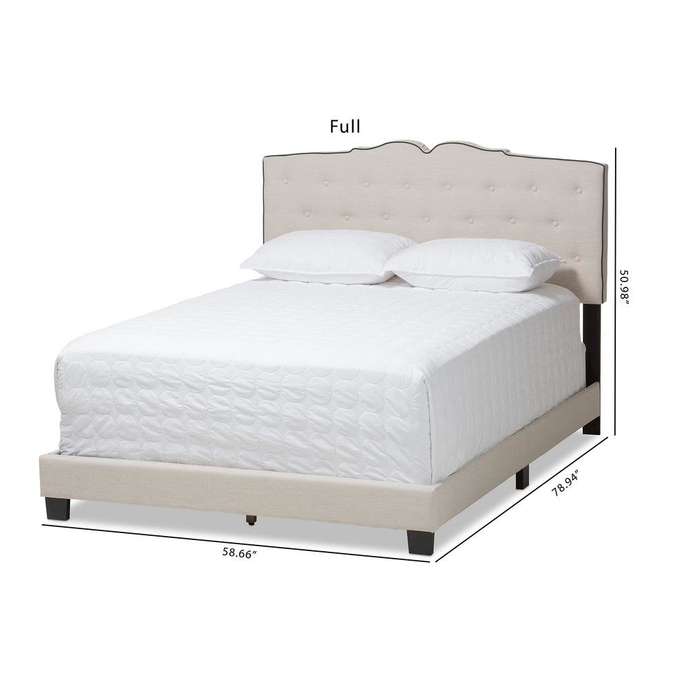 Vivienne Modern and Contemporary Light Beige Fabric Upholstered King Size Bed