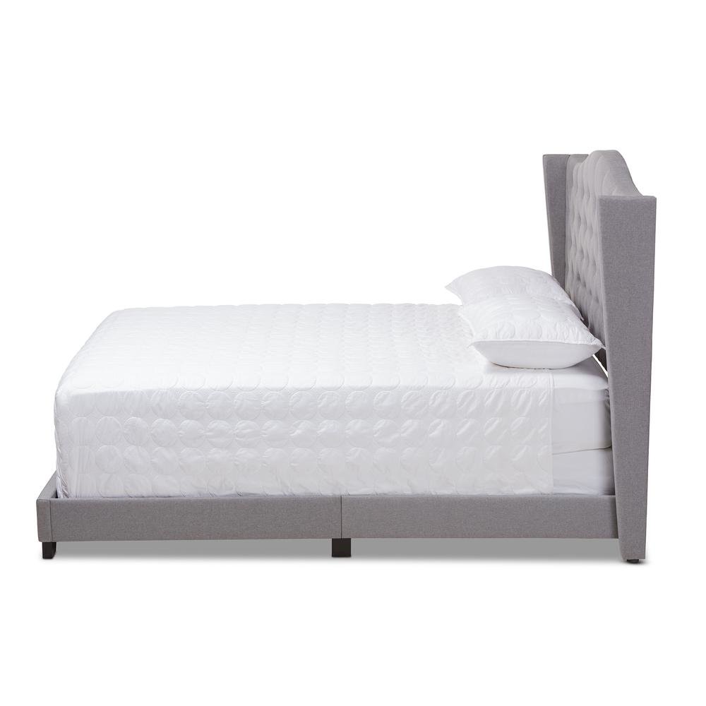Alesha Modern and Contemporary Grey Fabric Upholstered King Size Bed