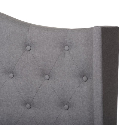 Alesha Modern and Contemporary Grey Fabric Upholstered King Size Bed