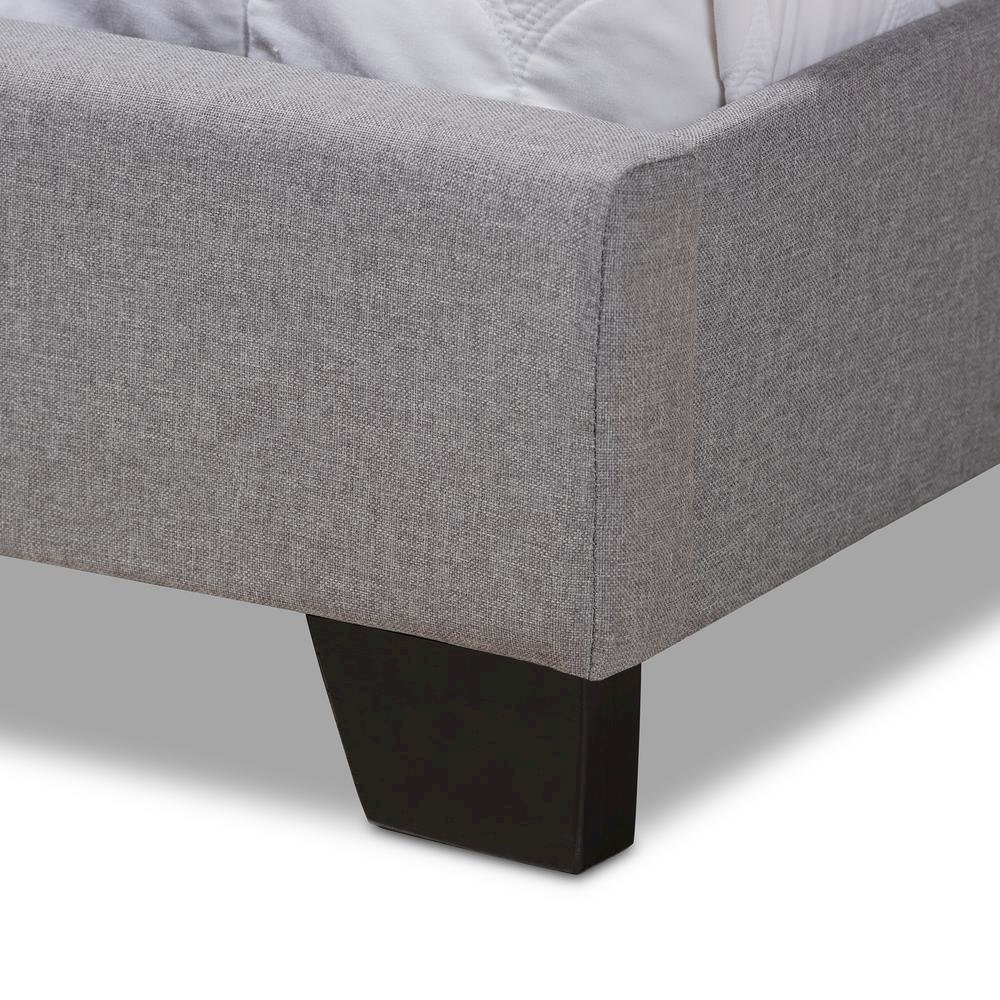 Alesha Modern and Contemporary Grey Fabric Upholstered King Size Bed