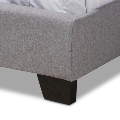 Alesha Modern and Contemporary Grey Fabric Upholstered King Size Bed
