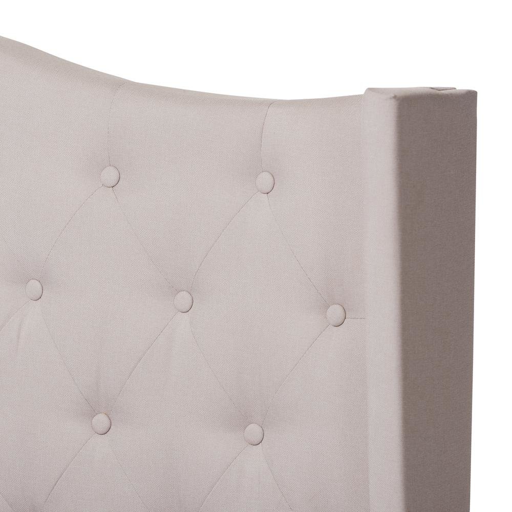 Alesha Modern and Contemporary Beige Fabric Upholstered King Size Bed