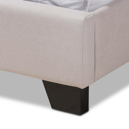 Alesha Modern and Contemporary Beige Fabric Upholstered King Size Bed