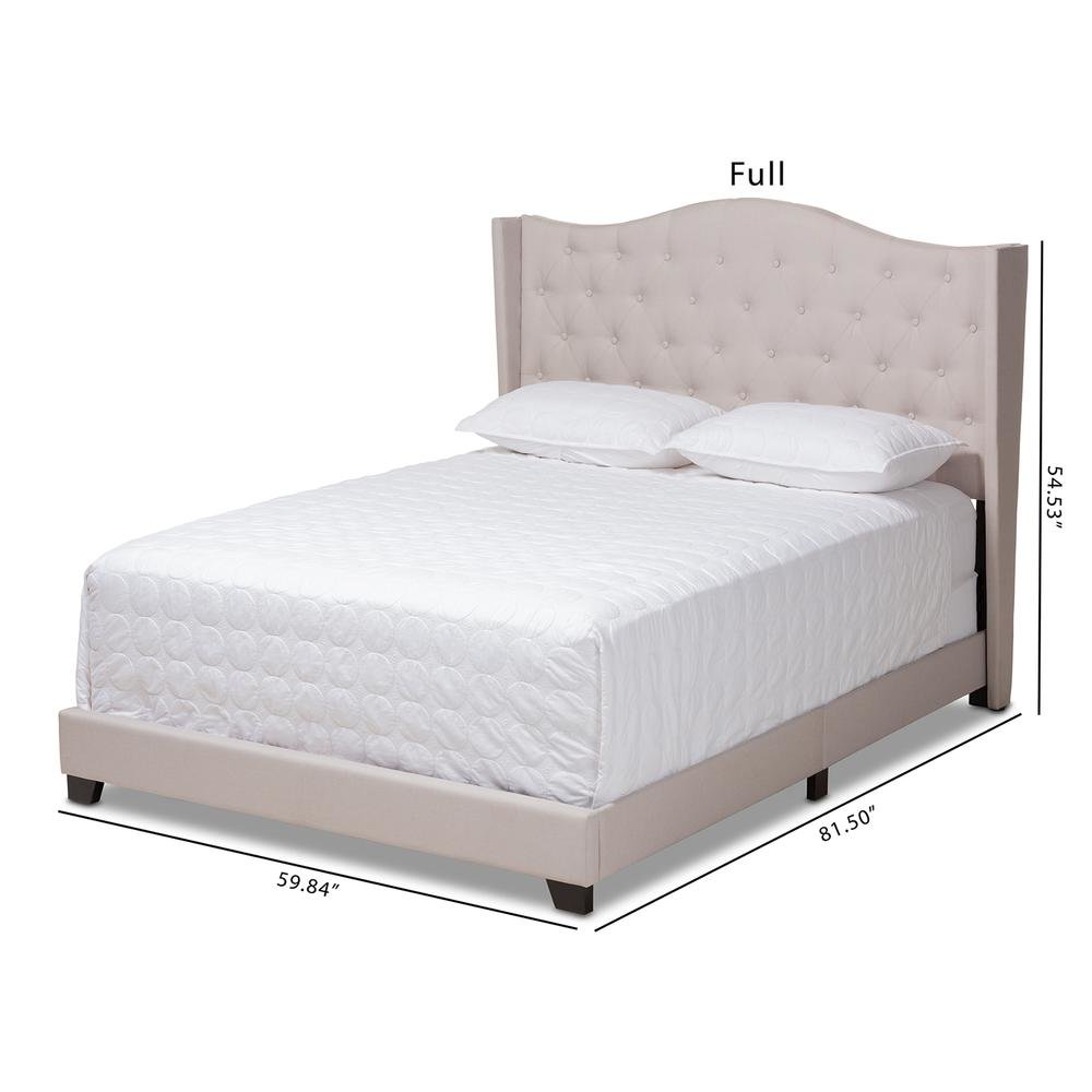 Alesha Modern and Contemporary Beige Fabric Upholstered King Size Bed