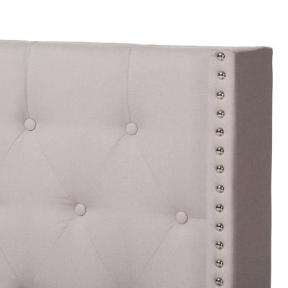 Brady Modern and Contemporary Beige Fabric Upholstered King Size Bed