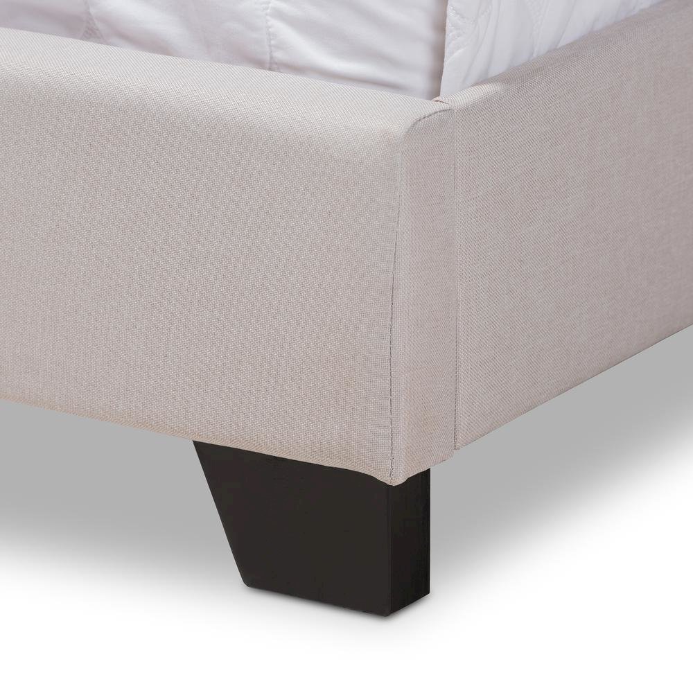 Brady Modern and Contemporary Beige Fabric Upholstered King Size Bed