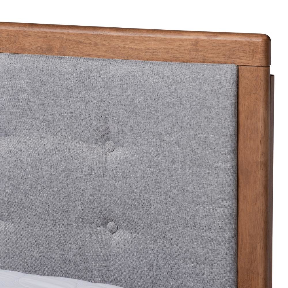 Ash Walnut Finished Wood King Size Platform Bed