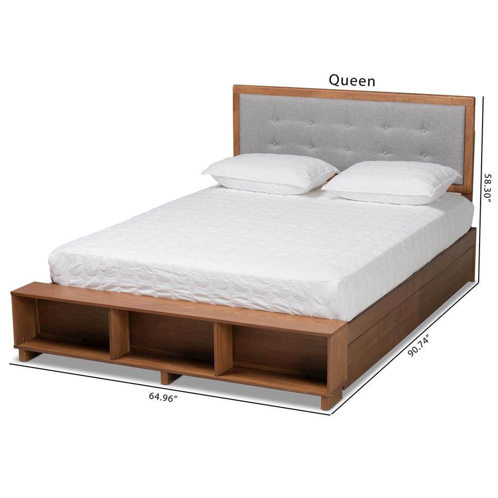 Walnut Brown Finished Wood 4-Drawer King Size Platform Storage Bed