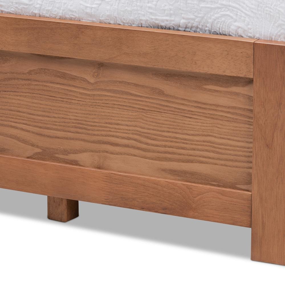 Walnut Finished 3-Drawer King Size Platform Storage Bed Frame