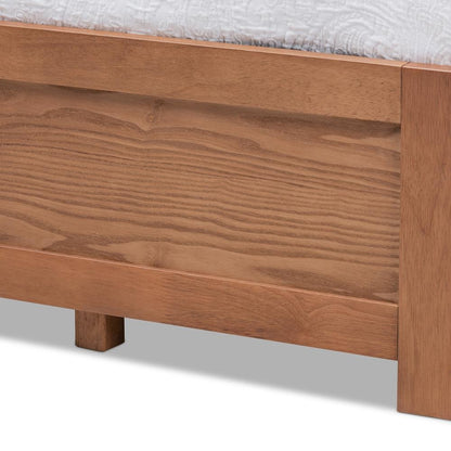 Walnut Finished 3-Drawer King Size Platform Storage Bed Frame