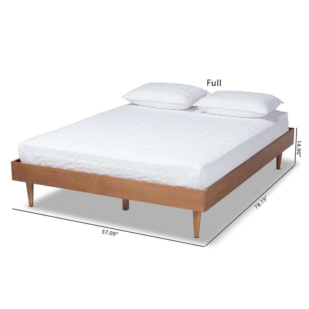 Rina Mid-Century Modern Ash Wanut Finished King Size Wood Bed Frame