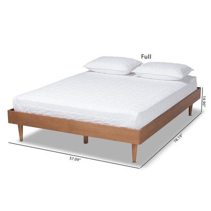 Rina Mid-Century Modern Ash Wanut Finished King Size Wood Bed Frame